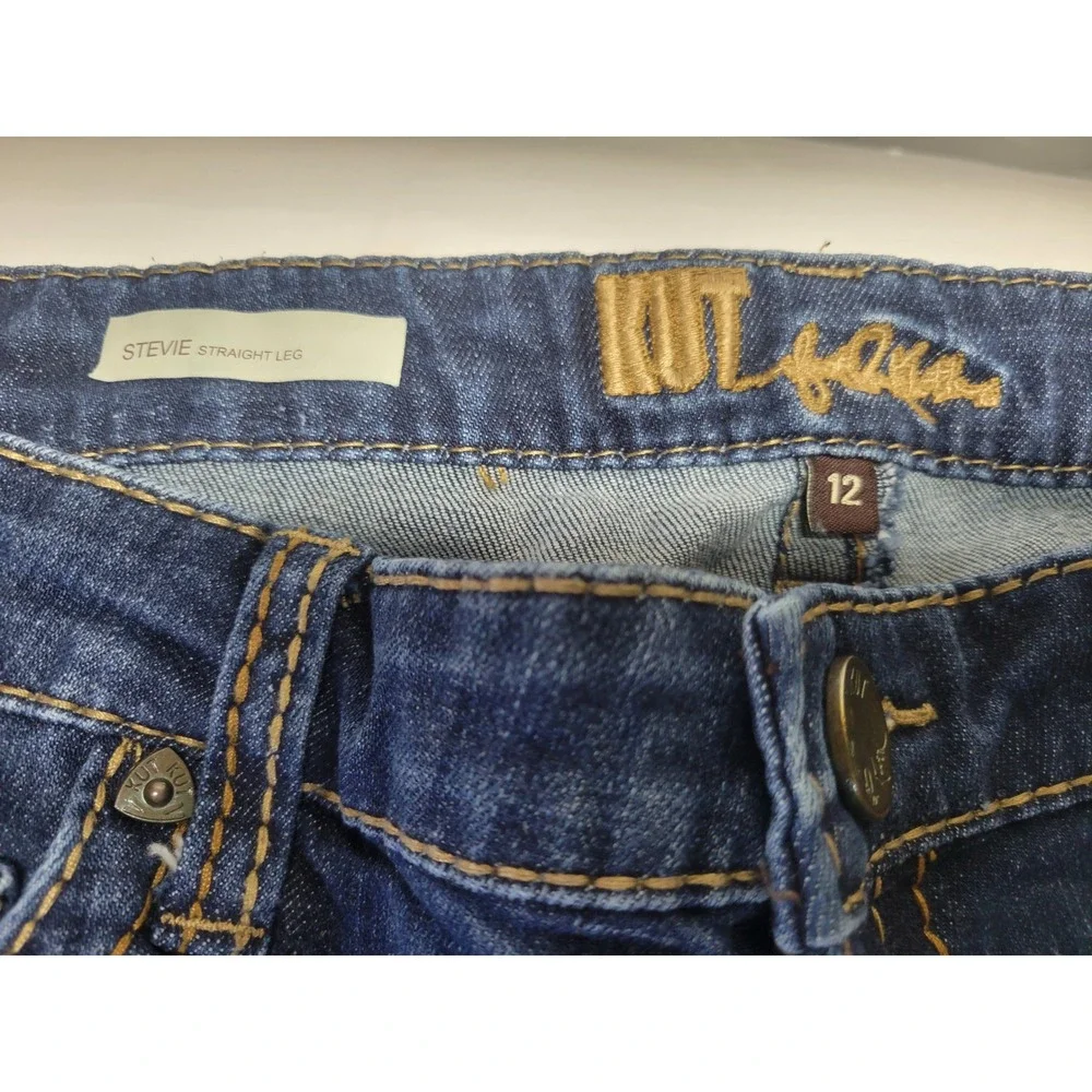 KUT from the Kloth Stevie‎ Straight Leg Jeans Women's Size 12 Blue Denim